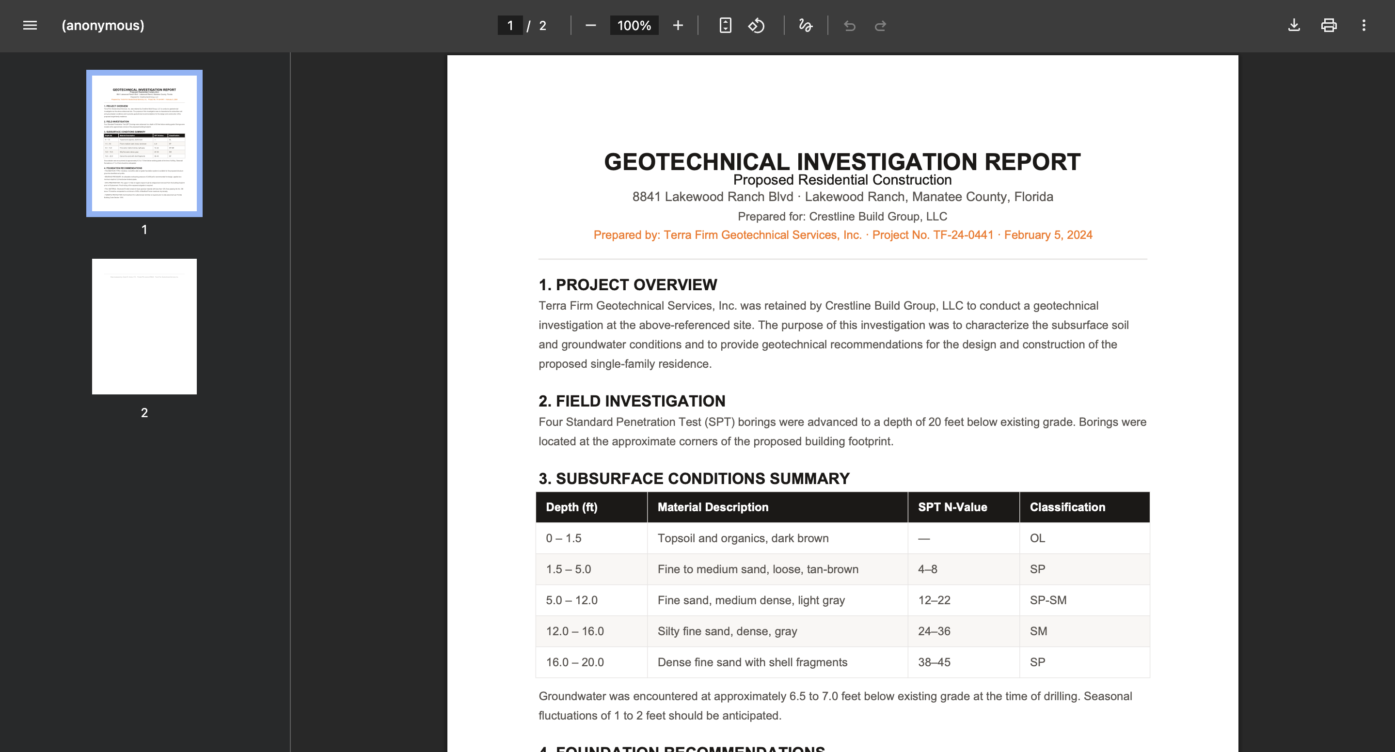 Blueprint viewer showing a floor plan open in the browser with zoom controls
